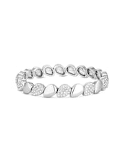 Jon Richard Silver Tone Polished And Pave Stretch Bracelet - Image 3 of 3