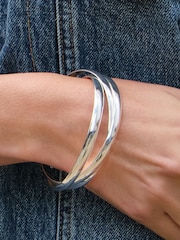 Jon Richard Silver Plated Interlock Bangles - Image 2 of 3