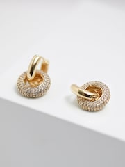 Jon Richard Gold Tone Polished And Cubic Zirconia Ring Earrings - Image 1 of 4