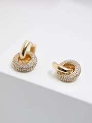 Jon Richard Gold Tone Polished And Cubic Zirconia Ring Earrings - Image 2 of 4