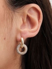 Jon Richard Gold Tone Polished And Cubic Zirconia Ring Earrings - Image 3 of 4
