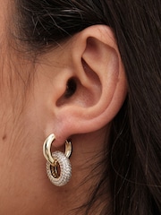 Jon Richard Gold Tone Polished And Cubic Zirconia Ring Earrings - Image 4 of 4