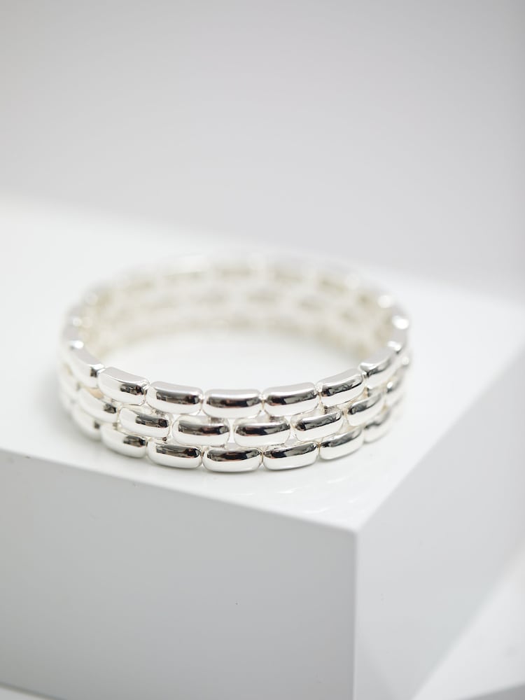 Jon Richard Silver Plated Polished Chain Stretch Bracelet - Image 1 of 4
