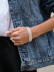 Jon Richard Silver Plated Polished Chain Stretch Bracelet - Image 2 of 4