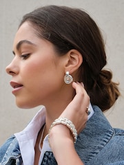 Jon Richard Silver Plated Polished Chain Stretch Bracelet - Image 3 of 4