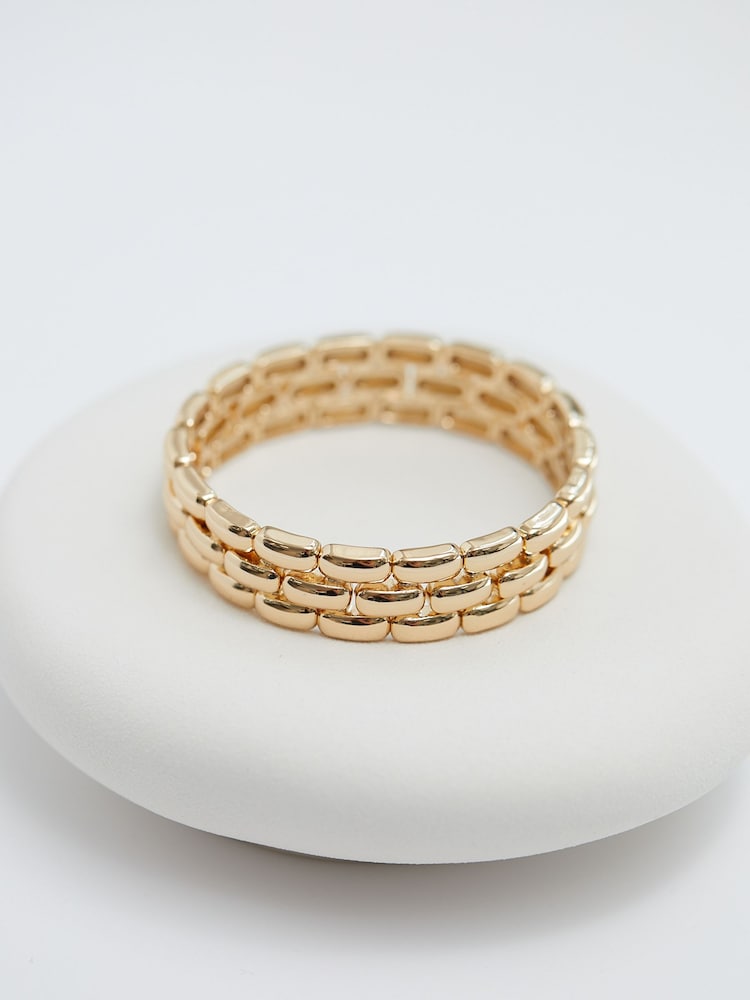Jon Richard Gold Plated Polished Chain Sretch Bracelet - Image 1 of 3