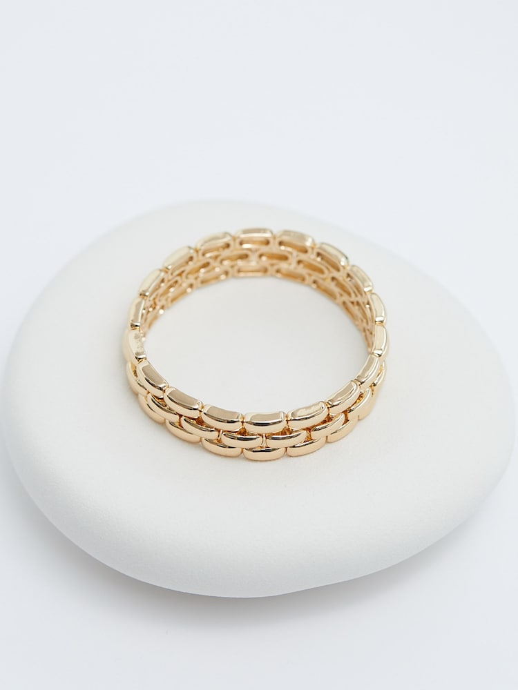 Jon Richard Gold Plated Polished Chain Sretch Bracelet - Image 2 of 3