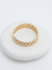 Jon Richard Gold Plated Polished Chain Sretch Bracelet - Image 3 of 3