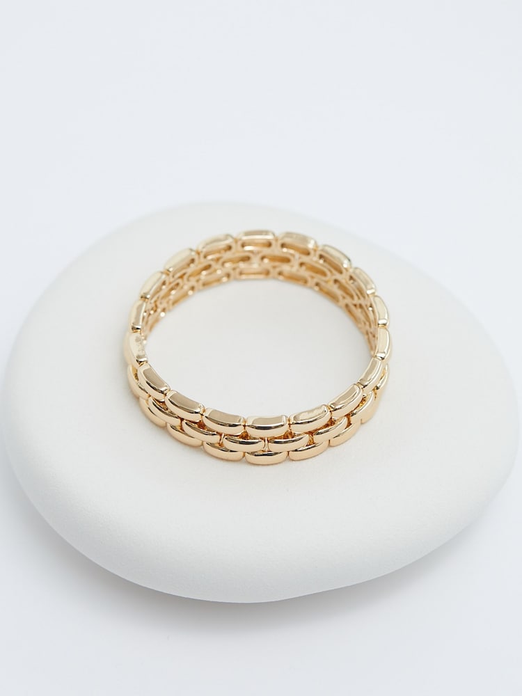 Jon Richard Gold Plated Polished Chain Sretch Bracelet - Image 3 of 3