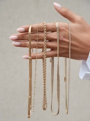 Jon Richard Gold Plated Herringbone Chain Necklace - Image 3 of 4