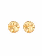 Jon Richard Gold Tone Ridged Statement Stud Earrings - Image 1 of 2