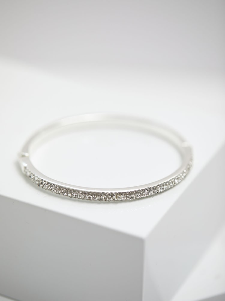 Jon Richard Silver Plated Pave Bangle - Image 1 of 4