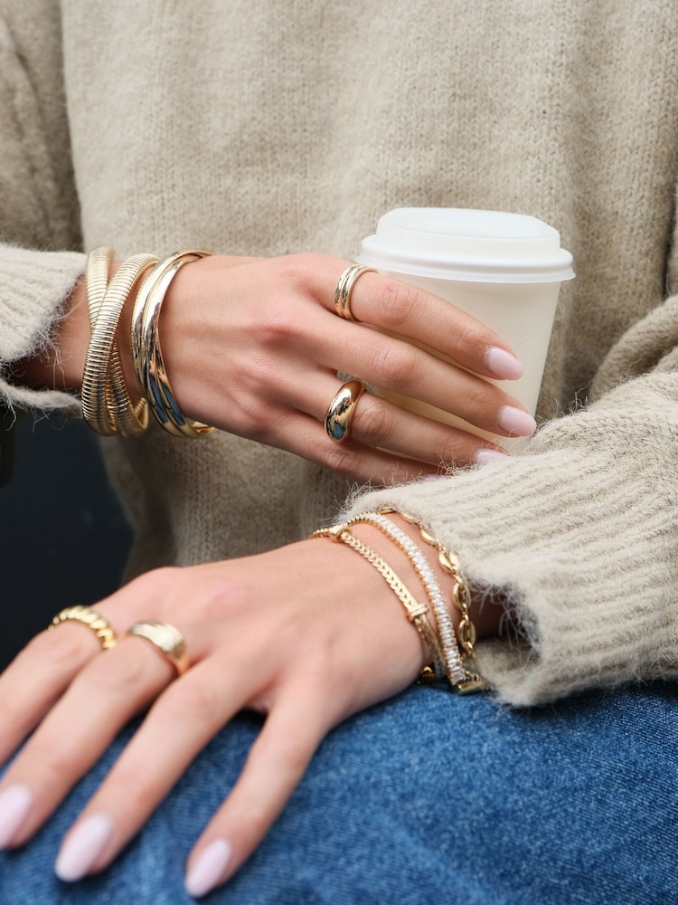 Jon Richard Gold Tone Interlock Bangle - Image 2 of 3