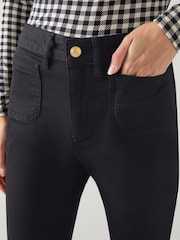 LK Bennett Millie High Waist Patch Pocket Kickflare Black Jeans - Изображение 3 из 4