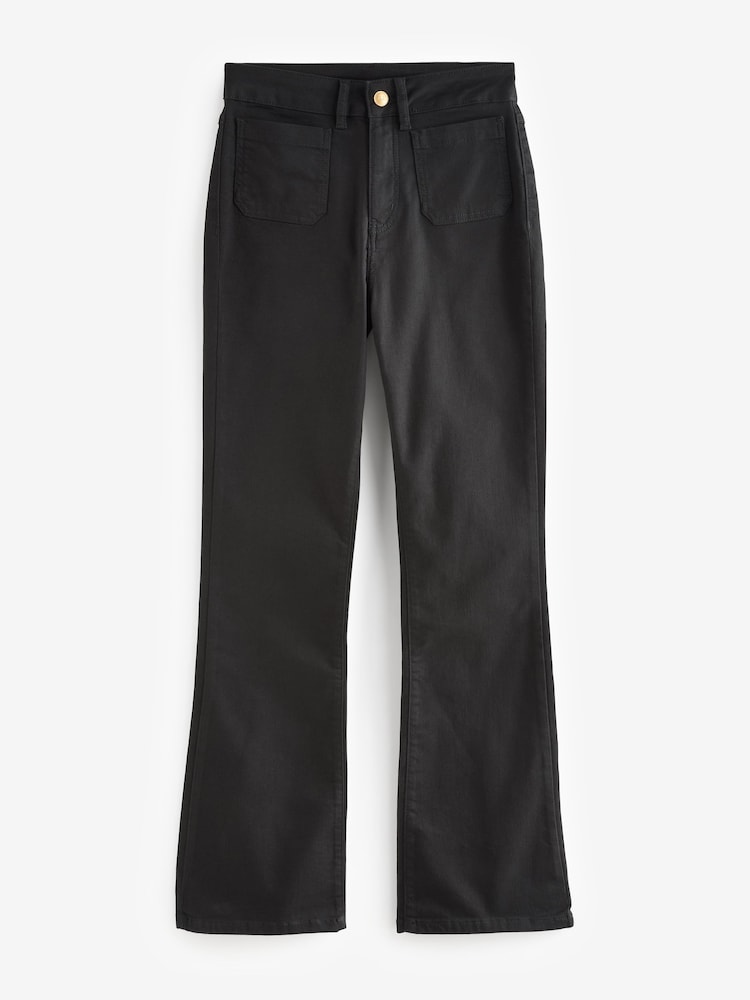 LK Bennett Millie High Waist Patch Pocket Kickflare Black Jeans - Изображение 4 из 4