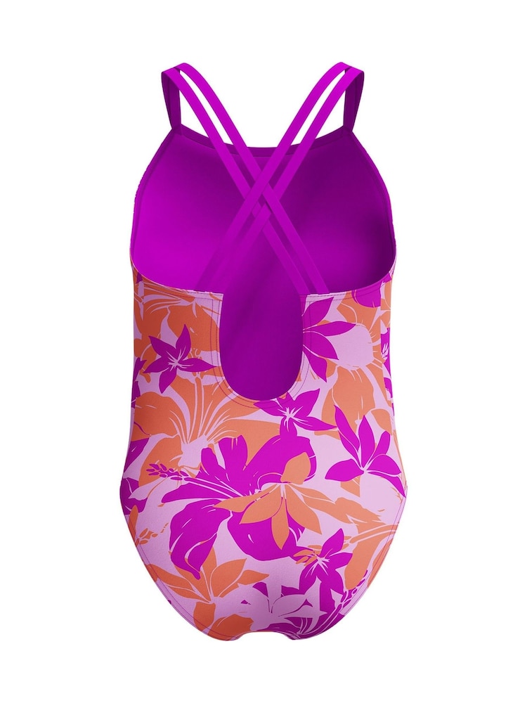 Speedo Pink Printed Twinstrap Swimsuit - Image 2 of 5