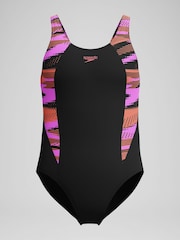 Speedo Black Hyperboom Splice Muscleback Swimsuit - Image 1 of 5