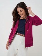 Crew Clothing Red Heritage Zip Through Hoodie - Image 1 of 5