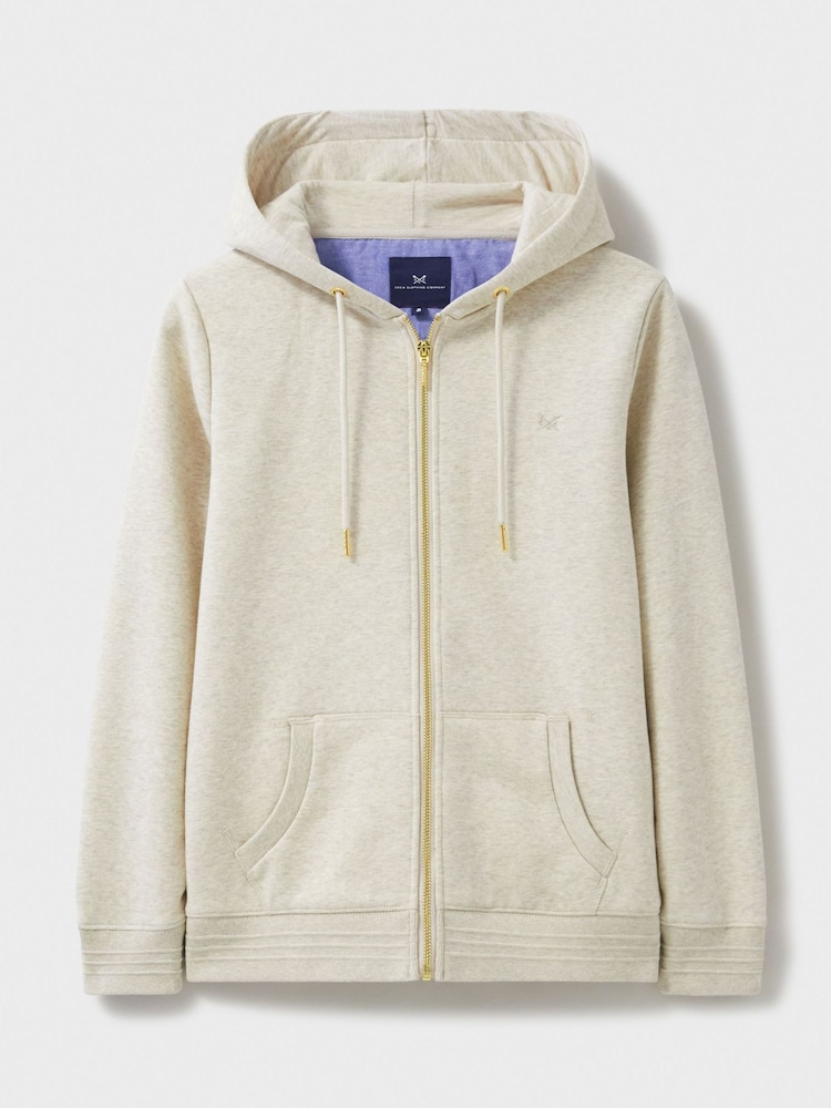 Crew Clothing Natural Heritage Zip Through Hoodie - Image 5 of 5
