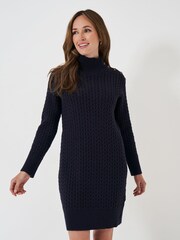 فستان منسوج بخيوط طولية متداخلة مزين بأزرار على الكتف تشكيلة Leela من Crew Clothing - صورة 4 من 7
