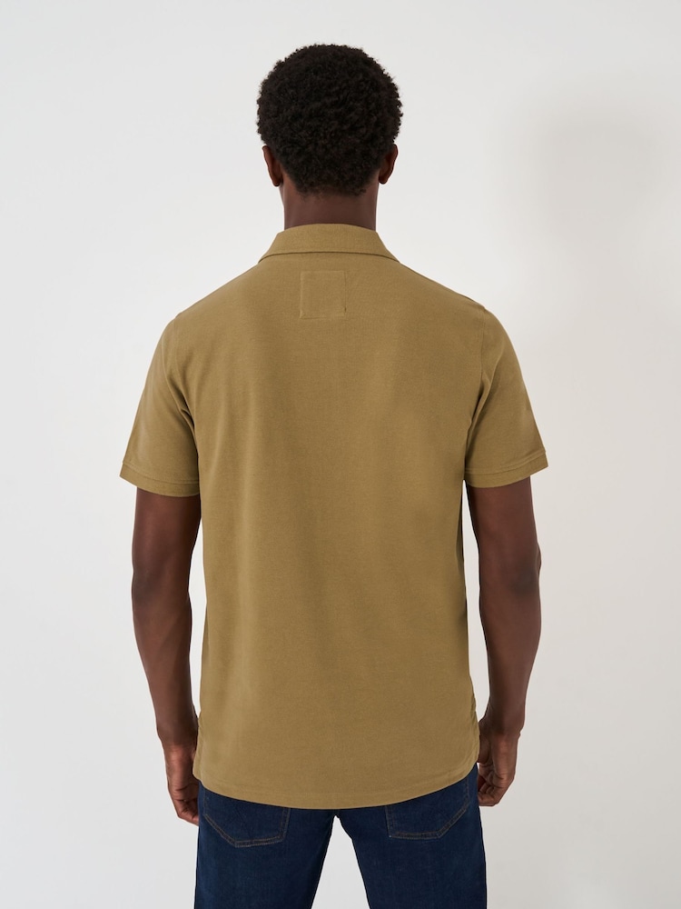 بني - قميص بولو بيكيه قطن 100% من Crew Clothing - صورة 2 من 5