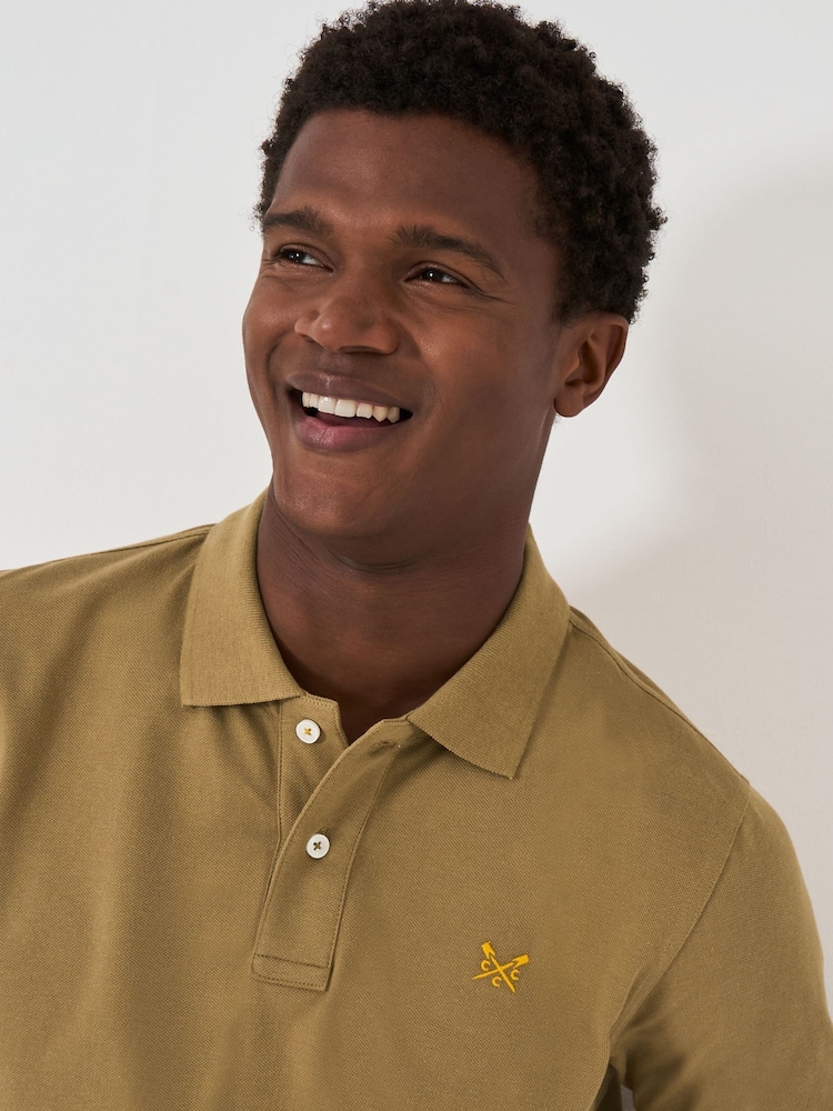 Crew Clothing Brown 100% Cotton Pique Polo Shirt - Image 4 of 5