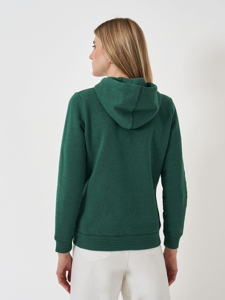 Crew Clothing Green Heritage Zip Through Hoodie - Image 2 of 5