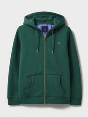 Crew Clothing Green Heritage Zip Through Hoodie - Image 5 of 5