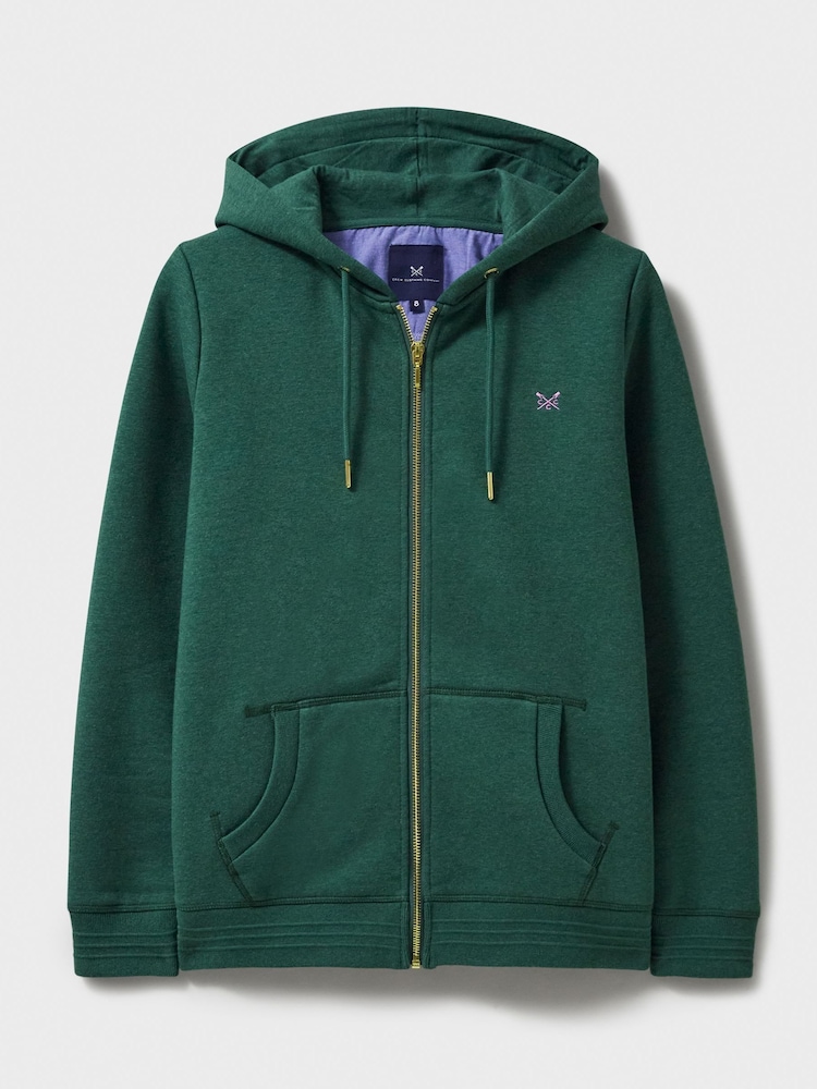 Crew Clothing Green Heritage Zip Through Hoodie - Image 5 of 5 Crew Clothing Green Heritage Zip Through Hoodie - Image 5 of 5