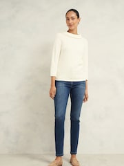 Hobbs Cream 100% Cotton Camilla Cable Jumper - Image 1 of 4