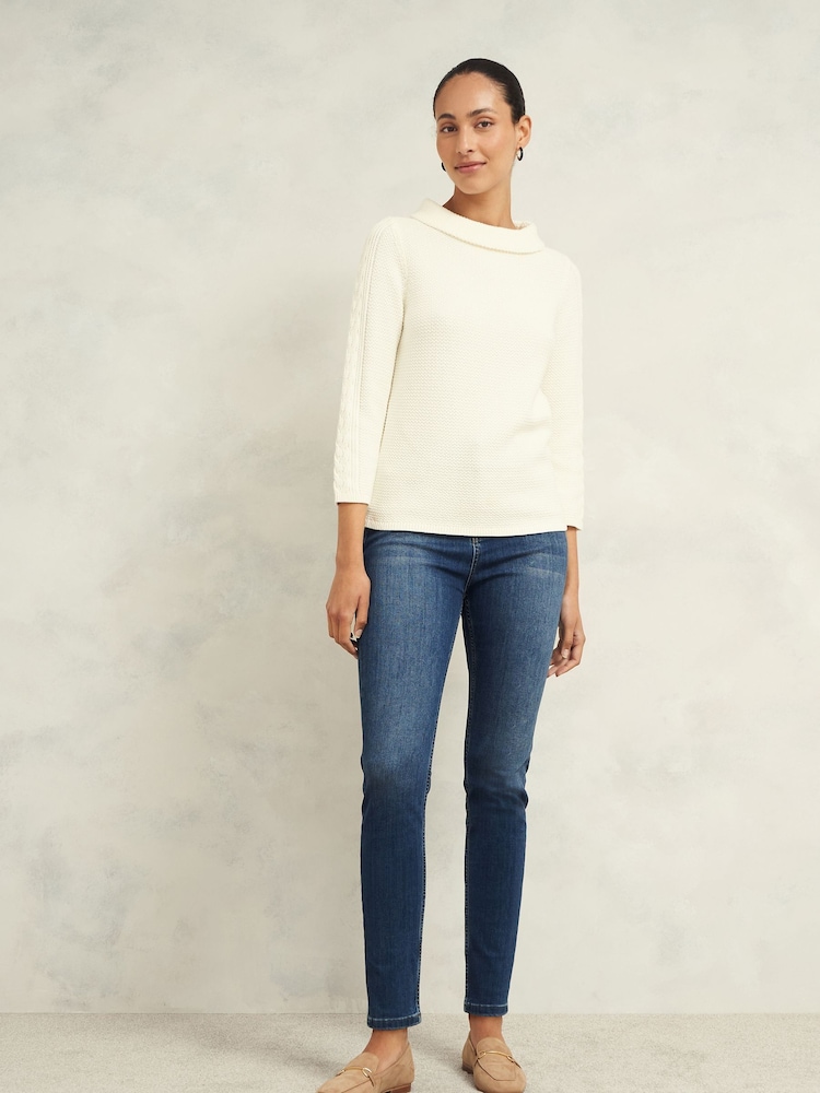 Hobbs Cream 100% Cotton Camilla Cable Jumper - Image 1 of 4 Hobbs Cream 100% Cotton Camilla Cable Jumper - Image 1 of 4