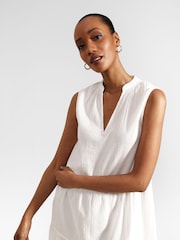 Hobbs White 100% Cotton Soho Dress - Image 3 of 4