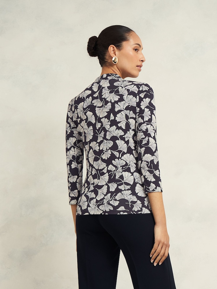 Cromo azul - Blusa estampada Hobbs Aimee - Imagem 2 de 4