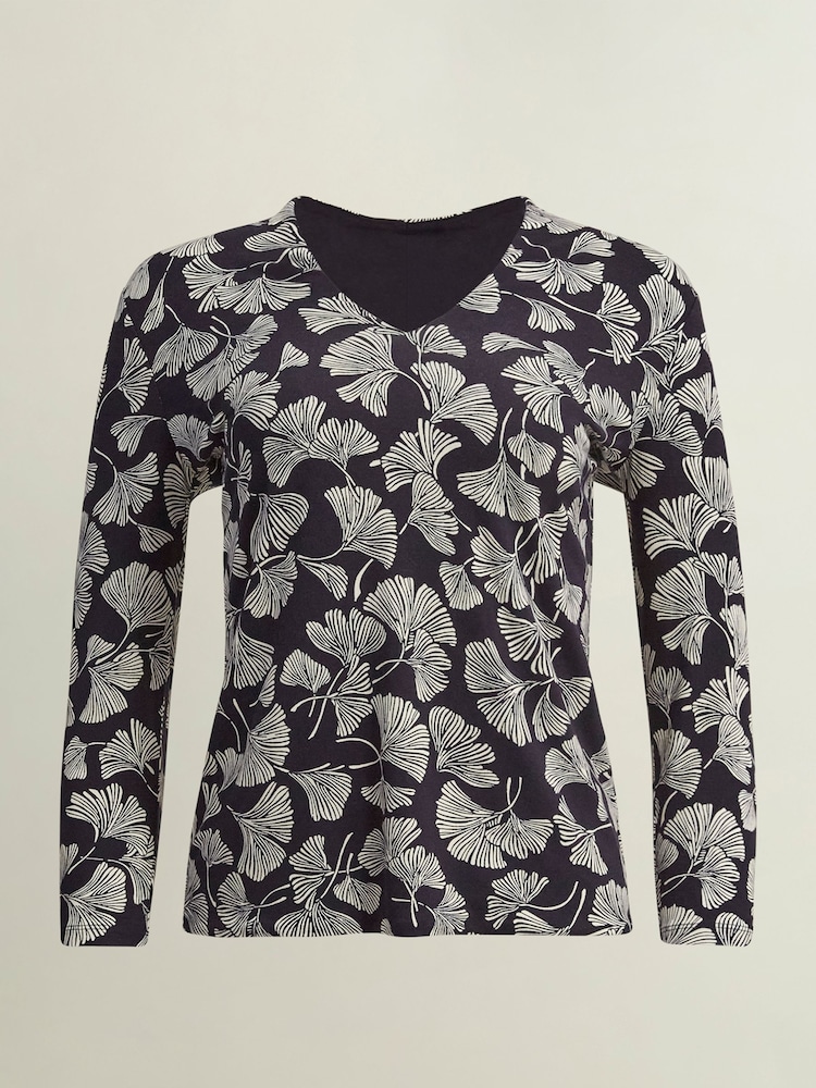 Cromo azul - Blusa estampada Hobbs Aimee - Imagem 4 de 4