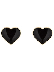 Jon Richard Gold Tone and Enamel Heart Stud Earrings - Image 1 of 3