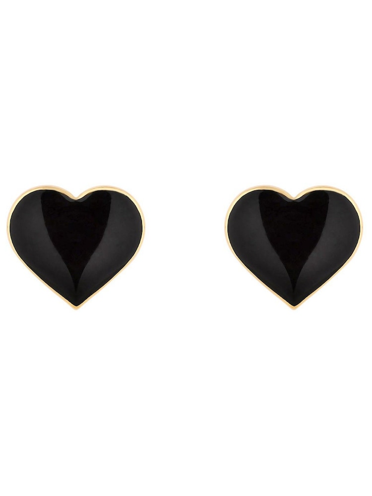 Jon Richard Gold Tone and Enamel Heart Stud Earrings - Image 1 of 3