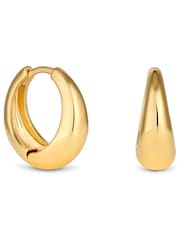 Jon Richard Gold Plated Polished Small Tapered Hoop Earrings - Image 1 of 3