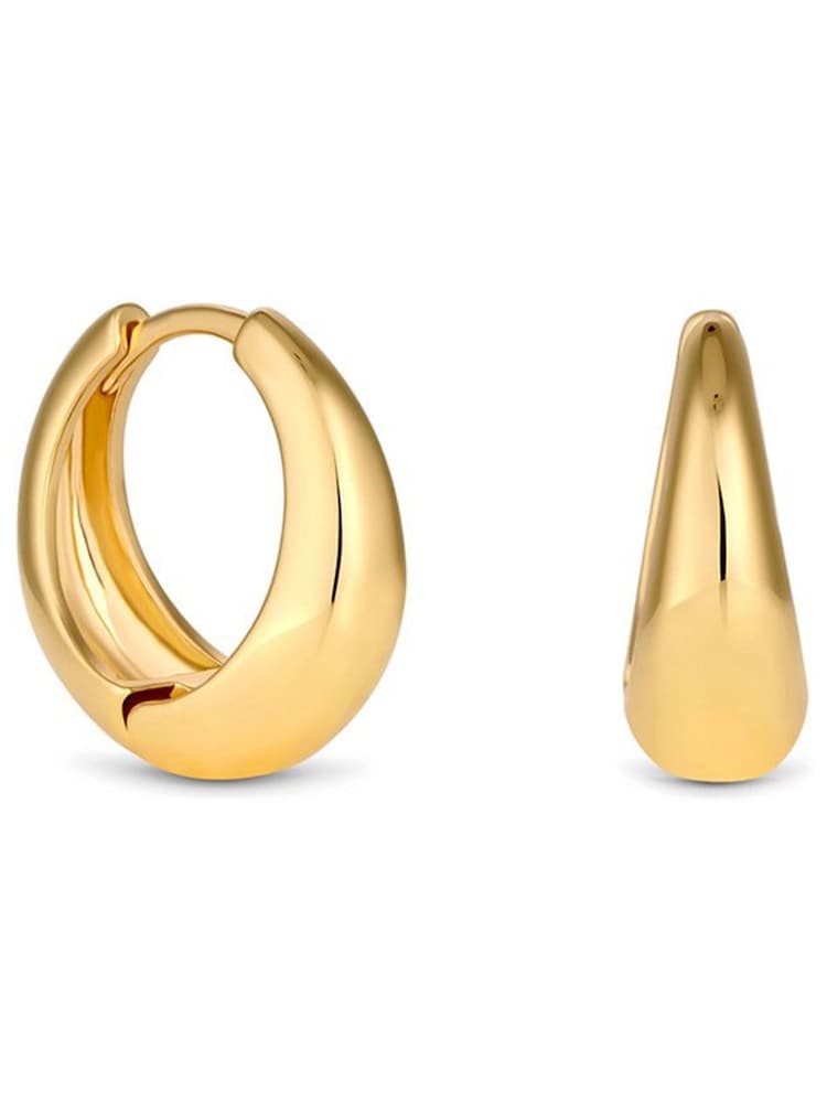 Jon Richard Gold Plated Polished Small Tapered Hoop Earrings - Image 1 of 3