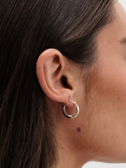 Jon Richard Gold Plated Polished Small Tapered Hoop Earrings - Image 2 of 3
