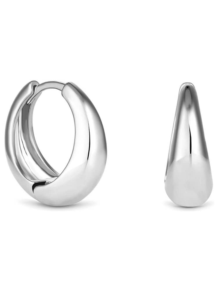 Jon Richard Silver Plated Polished Small Tapered Hoop Earrings - Image 1 of 3