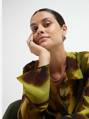 River Island Green Printed Wrap Front Shirt - Image 4 of 6