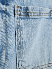 River Island Blue White High Waisted Pocket Front Wide Leg Jeans - Image 6 of 7