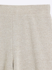 River Island Gold Petite Wide Leg Crochet Knit 100% Cotton Trousers - Image 4 of 4