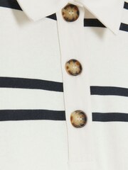 River Island White Stripe Rugby 100% Cotton Sweatshirt - Image 4 of 4