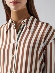 LK Bennett Brown Blythe Birch Candy Stripe Shirt - Image 4 of 5