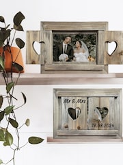 Personalised Hand Painted Wooden Shutter Wedding Photo Frame by Jonny's Sister - Image 1 of 4