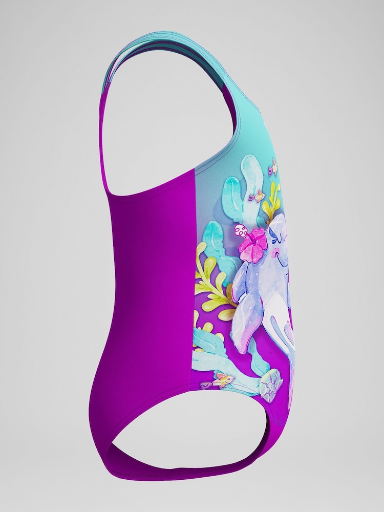 Speedo Purple Digital Printed Swimsuit - Image 2 of 5