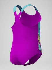 Speedo Purple Digital Printed Swimsuit - Image 3 of 5