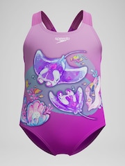 Speedo Purple Digital Printed Swimsuit - Image 1 of 5
