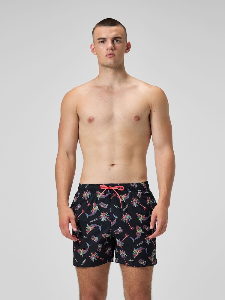 Speedo Orange Print Redondo Edge Volley 16" Shorts - Image 1 of 6